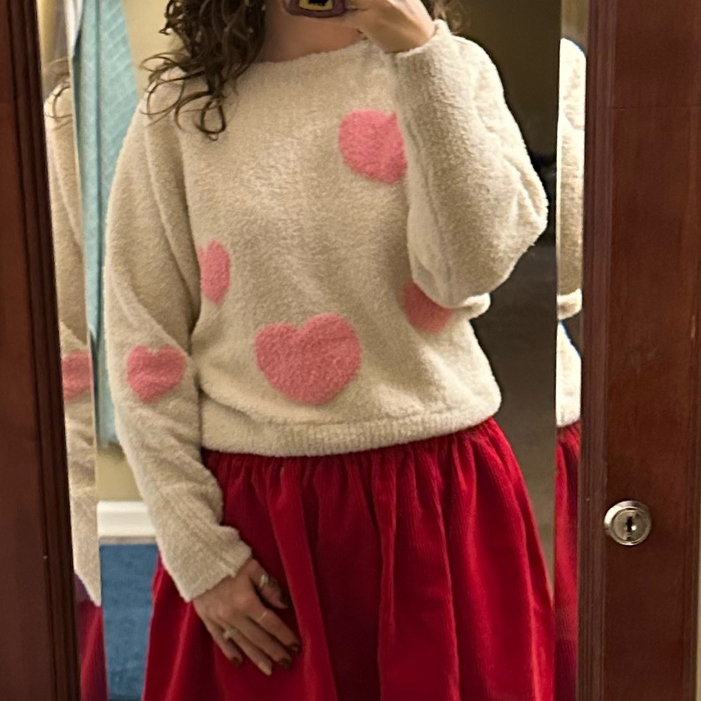Jessica Simpson Fuzzy Heart Sweater